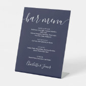 Signe De Table Menu de bar de mariage à l'écriture de signature b (Recto)