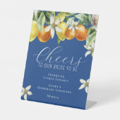 Signe De Table Menu de bar de mariage bohème aquarelle Citrus Ble (Recto)
