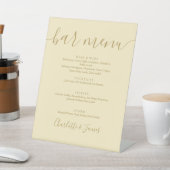 Signe De Table Menu de bar de mariage écriture jaune et or Butter (In SItu)