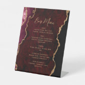 Signe De Table Menu de bar de mariage en agate rouge de Bourgogne (Recto)