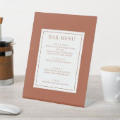 Signe De Table Menu de bar en terre cuite moderne classique (In SItu)