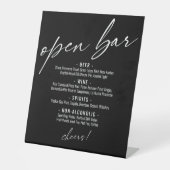 Signe De Table Menu de bar ouvert contemporain écriture manuscrit (Recto)