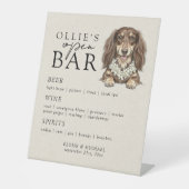 Signe De Table Menu de bar ouvert pour mariage de teckel tropical (Recto)