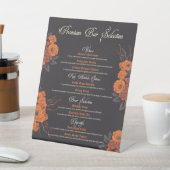 Signe De Table Menu de boissons élégant Fleurs Orange (In SItu)
