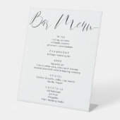 Signe De Table Menu de boissons Mariage de script de calligraphie (Recto)