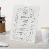 Signe De Table Menu de Boissons pour le Mariage Céleste (In SItu)
