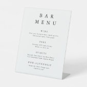 Signe De Table Menu de la barre de Mariage de typographie simple (Recto)