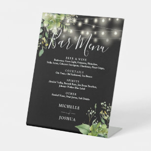 Signe De Table Menu de la barre de Mariage des lumières à cordes