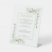Signe De Table Menu de la barre de verdure aquarelle (Recto)