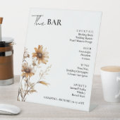Signe De Table Menu de la barre des boissons pour Mariage Fleur s (In SItu)