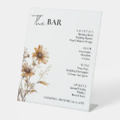 Signe De Table Menu de la barre des boissons pour Mariage Fleur s (Recto)