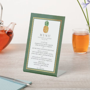 Signe De Table Menu de la collection de Mariages d'ananas tropica