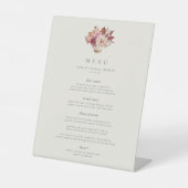 Signe De Table Menu de la Tasse de Thé Florale d'Automne pour une (Recto)