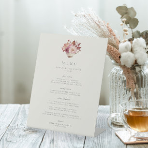 Signe De Table Menu de la Tasse de Thé Florale d'Automne pour une
