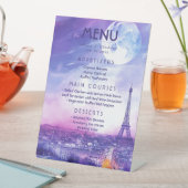 Signe De Table Menu de Mariage Amour Éternel à la Parisienne (In SItu)