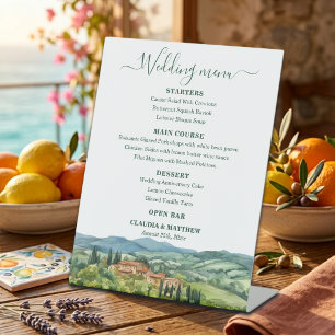 Signe De Table Menu de mariage élégant de vignoble italien