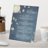 Signe De Table Menu de mariage Navy Blue Autumn Pumpkin (In SItu)