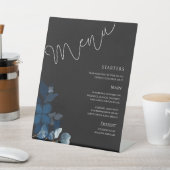 Signe De Table Menu de mariage noir fantaisiste avec verdure (In SItu)