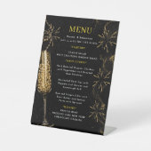 Signe De Table Menu de mariage noir or (Recto)