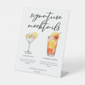 Signe De Table Menu de Mocktails de mariage Lever de soleil d'été (Recto)