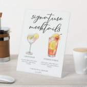 Signe De Table Menu de Mocktails de mariage Lever de soleil d'été (In SItu)