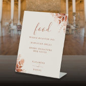 Signe De Table Menu de nourriture florale rustique d'automne