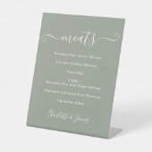 Signe De Table Menu de nourriture vert sauge Signature Script (Recto)
