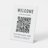 Signe De Table Menu de restaurant moderne sur table avec code QR (Recto)