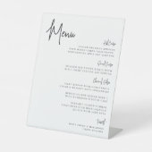 Signe De Table Menu de script manuscrit moderne noir et blanc (Recto)