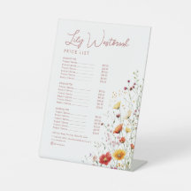 Menu de service élégant de fleurs sauvages à l'aqu