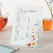Signe De Table Menu de service élégant moderne à fleurs sauvages (In SItu)