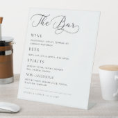 Signe De Table Menu Délicat Calligraphy Script Mariage Bar Drink (In SItu)