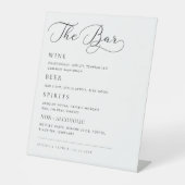 Signe De Table Menu Délicat Calligraphy Script Mariage Bar Drink (Recto)