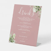 Signe De Table Menu des boissons de mariage à la verdure florale (Recto)