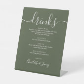 Signe De Table Menu des boissons de mariage à l'écriture de signa (Recto)