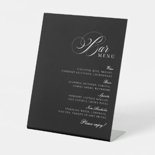 Signe De Table Menu des boissons de mariage classique en ivoire n