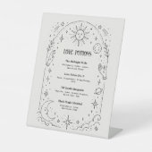 Signe De Table Menu des boissons du bar de mariage céleste (Recto)