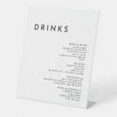 Signe De Table Menu des boissons Mariages  modernes blanches (Recto)