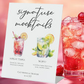Signe De Table Menu des boissons sans alcool Shirley Temple Mojit