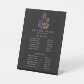 Signe De Table Menu des prix du service de cristal de quartz arc- (Recto)