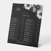 Signe De Table Menu des services Noir Blanc (Recto)