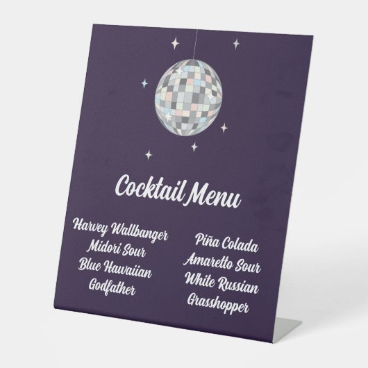 Signe De Table Menu Disco Ball (Recto)