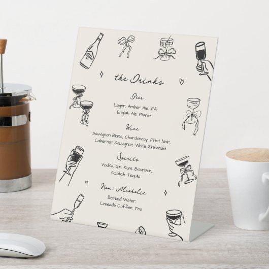 Signe De Table Menu Drink Main Drake (In SItu)