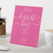 Signe De Table Menu du bar à desserts Logo Mariage Rose Chaud (In SItu)