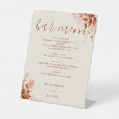 Signe De Table Menu du bar de mariage floral rustique d'automne (Recto)