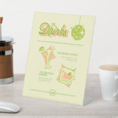 Signe De Table Menu du bar de mariage rétro disco (In SItu)