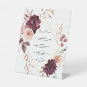 Signe De Table Menu du bar de mariage Romance d'Automne (Recto)