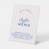 Signe De Table Menu du buffet Rose Poudré et Bleu Nuit pour Enter (Recto)