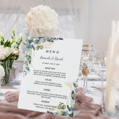 Signe De Table Menu du dîner vert Eucalyptus