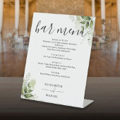 Signe De Table Menu du Mariage Floral Green Moderne